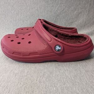 Crocs Classic Fleece Lined Clogs M8 W10 Maroon